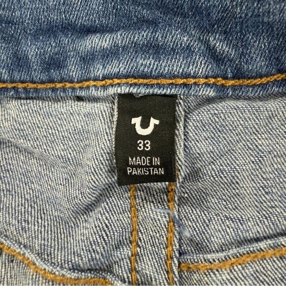 True Religion NWOT Embroidered Stitched Jeans Men's Size 34x34 Light Blue Denim - Picture 2 of 10